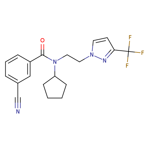 3-cyano-N-cyclopentyl-N-{2-[3-(trifluoromethyl)-1H-pyrazol-1-yl]ethyl}benzamide