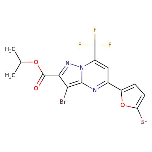 isopropyl 3-bromo-5-(5-bromo-2-furyl)-7-(trifluoromethyl)pyrazolo[1,5-a]pyrimidine-2-carboxylate
