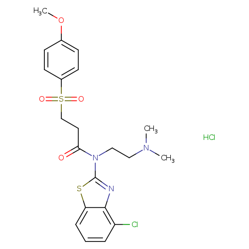N-(4-chloro-1,3-benzothiazol-2-yl)-N-[2-(dimethylamino)ethyl]-3-(4-methoxybenzenesulfonyl)propanamide hydrochloride