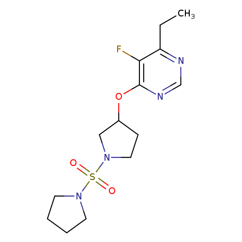 4-ethyl-5-fluoro-6-{[1-(pyrrolidine-1-sulfonyl)pyrrolidin-3-yl]oxy}pyrimidine