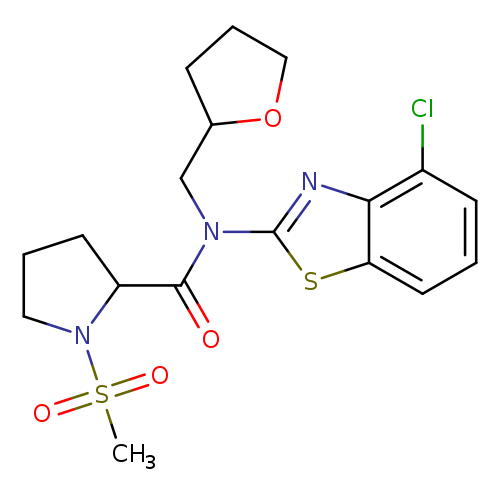 N-(4-chloro-1,3-benzothiazol-2-yl)-1-methanesulfonyl-N-[(oxolan-2-yl)methyl]pyrrolidine-2-carboxamide