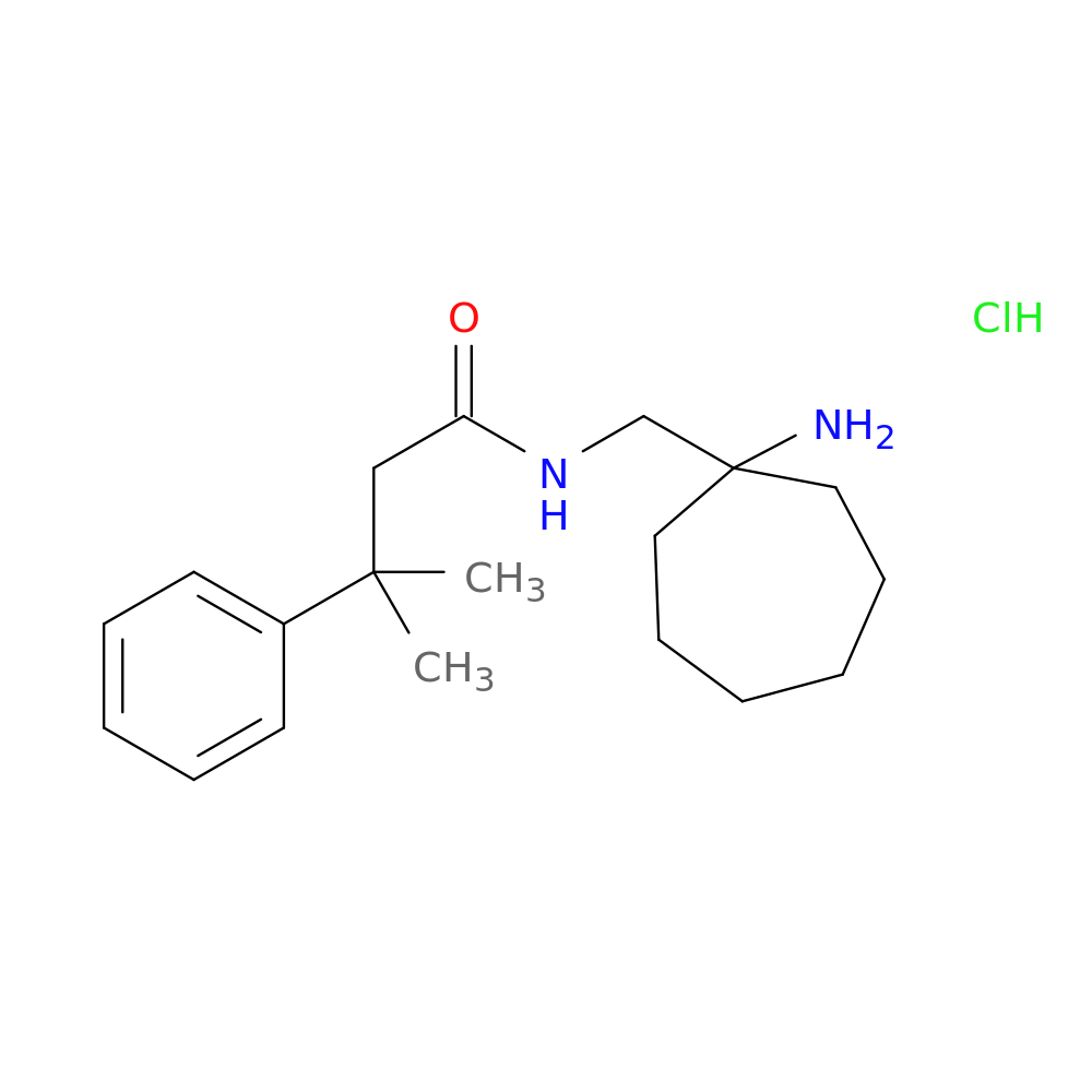 N-[(1-aminocycloheptyl)methyl]-3-methyl-3-phenylbutanamide hydrochloride