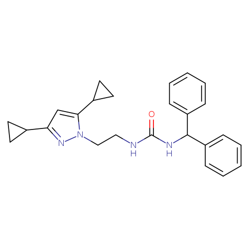 3-[2-(3,5-dicyclopropyl-1H-pyrazol-1-yl)ethyl]-1-(diphenylmethyl)urea