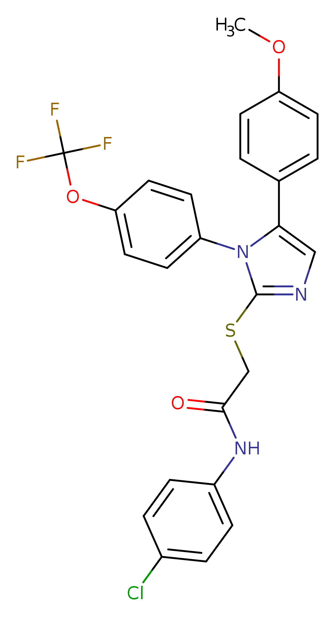 N-(4-chlorophenyl)-2-{[5-(4-methoxyphenyl)-1-[4-(trifluoromethoxy)phenyl]-1H-imidazol-2-yl]sulfanyl}acetamide