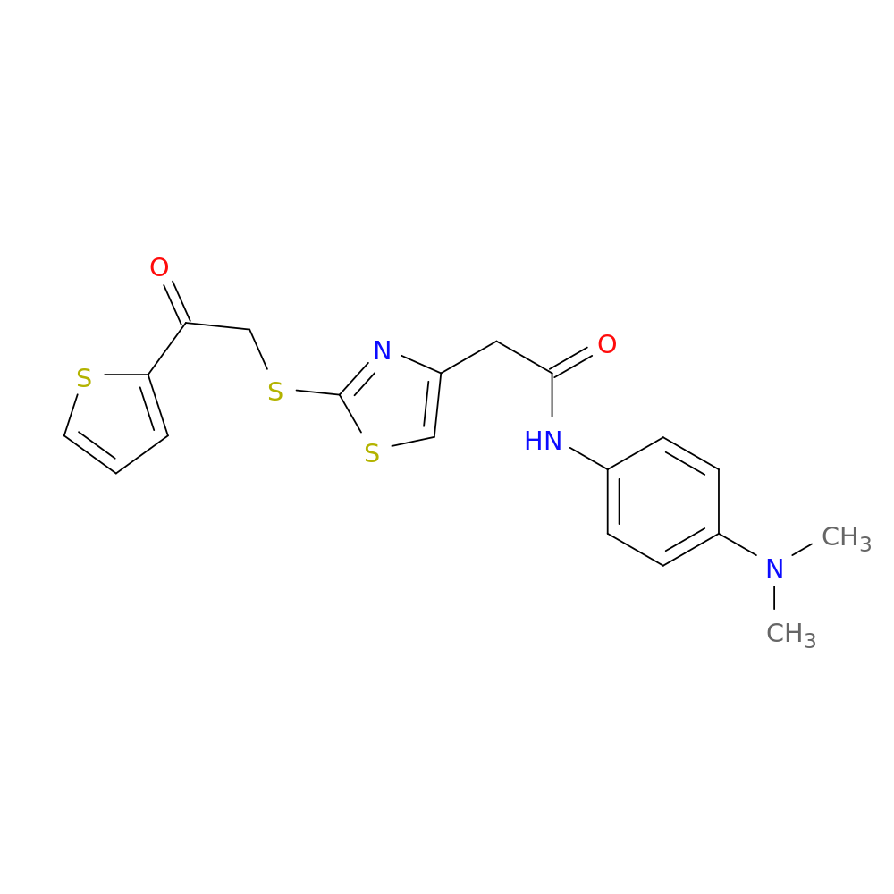 N-[4-(dimethylamino)phenyl]-2-(2-{[2-oxo-2-(thiophen-2-yl)ethyl]sulfanyl}-1,3-thiazol-4-yl)acetamide