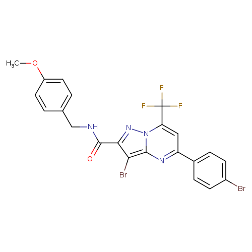 3-bromo-5-(4-bromophenyl)-N-(4-methoxybenzyl)-7-(trifluoromethyl)pyrazolo[1,5-a]pyrimidine-2-carboxamide