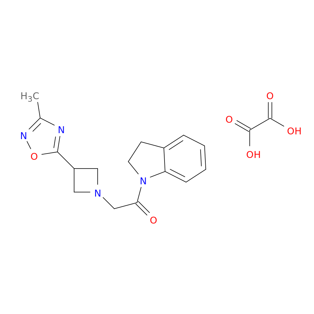1-(2,3-dihydro-1H-indol-1-yl)-2-[3-(3-methyl-1,2,4-oxadiazol-5-yl)azetidin-1-yl]ethan-1-one; oxalic acid