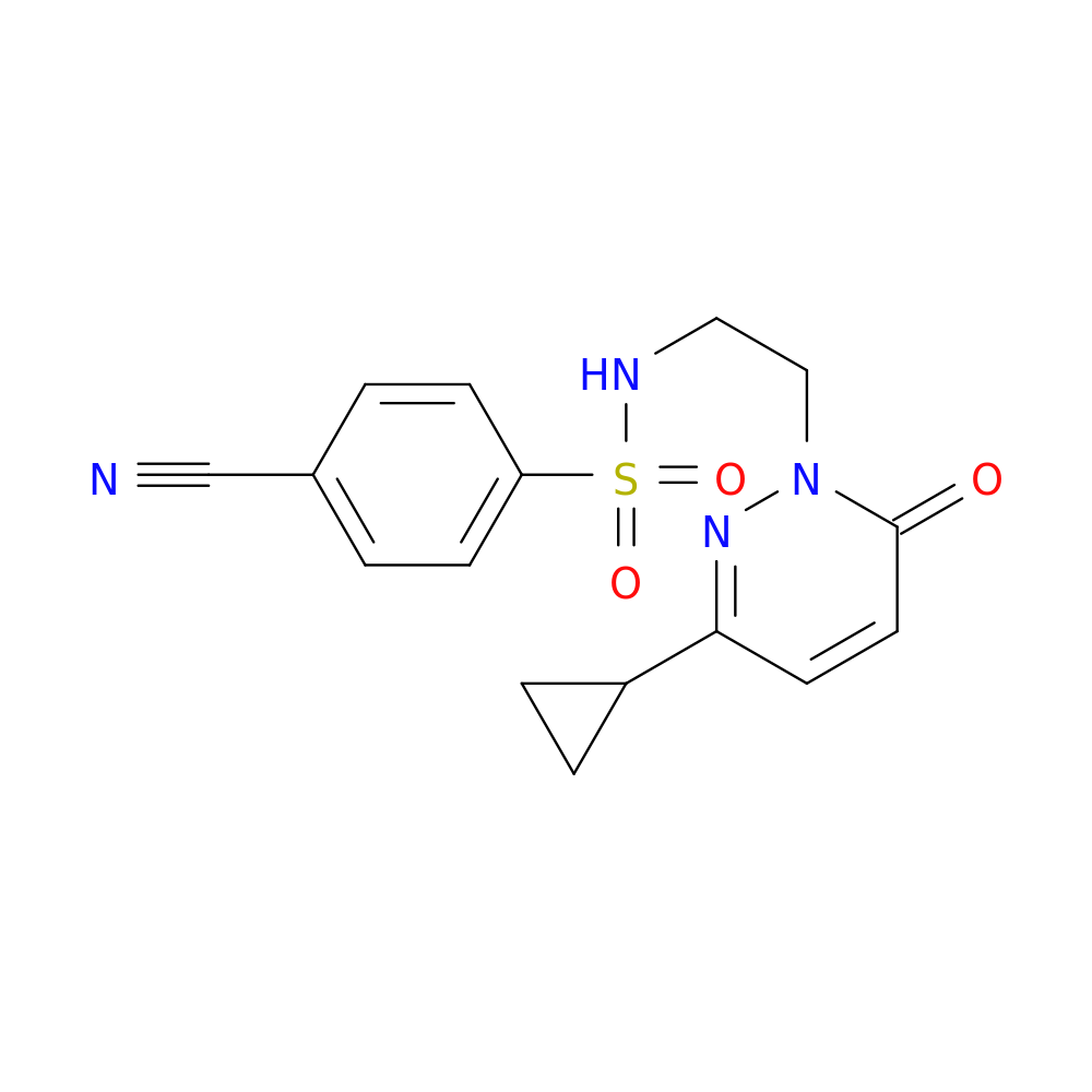 4-cyano-N-[2-(3-cyclopropyl-6-oxo-1,6-dihydropyridazin-1-yl)ethyl]benzene-1-sulfonamide