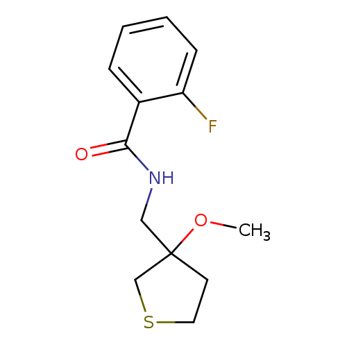 2-fluoro-N-[(3-methoxythiolan-3-yl)methyl]benzamide