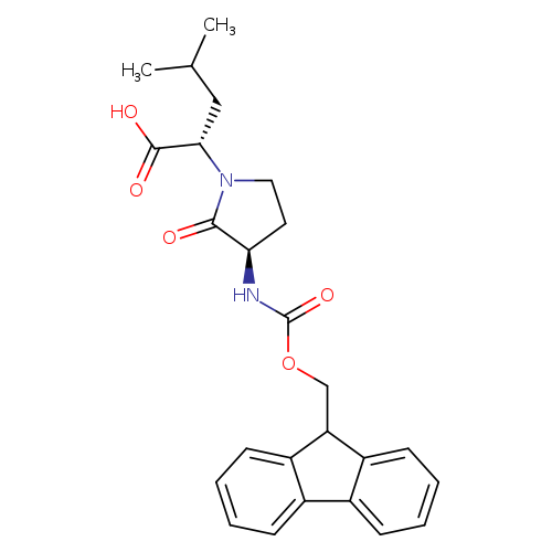 1-Pyrrolidineacetic acid, 3-[[(9H-fluoren-9-ylmethoxy)carbonyl]amino]-α-(2-methylpropyl)-2-oxo-, (αS,3R)-