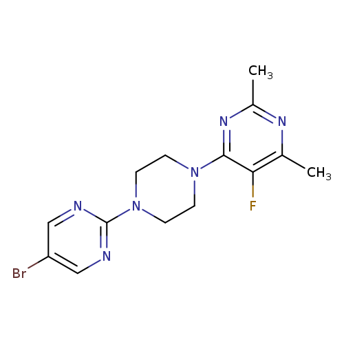 4-[4-(5-bromopyrimidin-2-yl)piperazin-1-yl]-5-fluoro-2,6-dimethylpyrimidine