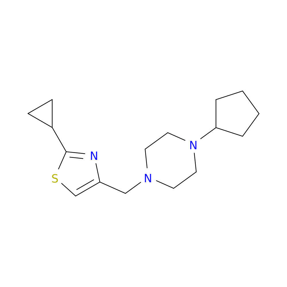1-cyclopentyl-4-[(2-cyclopropyl-1,3-thiazol-4-yl)methyl]piperazine