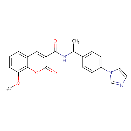 N-{1-[4-(1H-imidazol-1-yl)phenyl]ethyl}-8-methoxy-2-oxo-2H-chromene-3-carboxamide