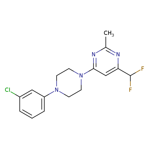 4-[4-(3-chlorophenyl)piperazin-1-yl]-6-(difluoromethyl)-2-methylpyrimidine