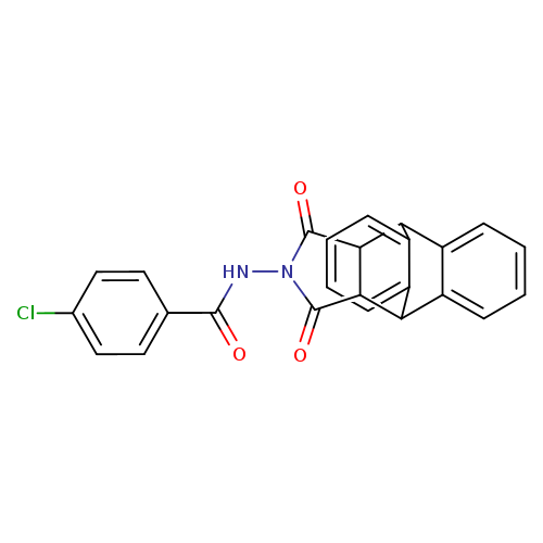 4-chloro-N-{16,18-dioxo-17-azapentacyclo[6.6.5.0^{2,7}.0^{9,14}.0^{15,19}]nonadeca-2(7),3,5,9(14),10,12-hexaen-17-yl}benzamide