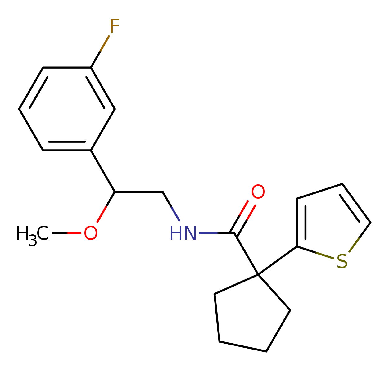 N-[2-(3-fluorophenyl)-2-methoxyethyl]-1-(thiophen-2-yl)cyclopentane-1-carboxamide