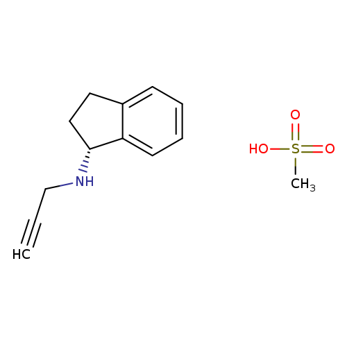 1H-Inden-1-amine, 2,3-dihydro-N-2-propyn-1-yl-, (1R)-, methanesulfonate (1:1)