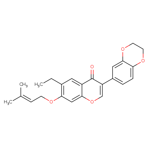 3-(2,3-dihydro-1,4-benzodioxin-6-yl)-6-ethyl-7-[(3-methylbut-2-en-1-yl)oxy]-4H-chromen-4-one