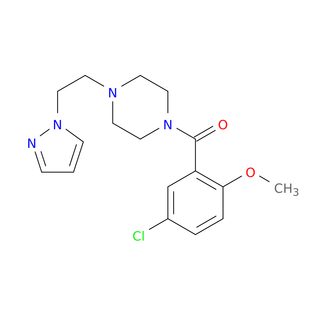 1-(5-chloro-2-methoxybenzoyl)-4-[2-(1H-pyrazol-1-yl)ethyl]piperazine