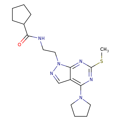 N-{2-[6-(methylsulfanyl)-4-(pyrrolidin-1-yl)-1H-pyrazolo[3,4-d]pyrimidin-1-yl]ethyl}cyclopentanecarboxamide