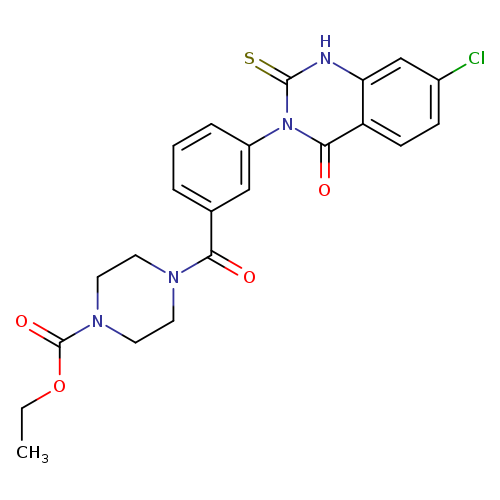 ethyl 4-[3-(7-chloro-4-oxo-2-sulfanylidene-1,2,3,4-tetrahydroquinazolin-3-yl)benzoyl]piperazine-1-carboxylate