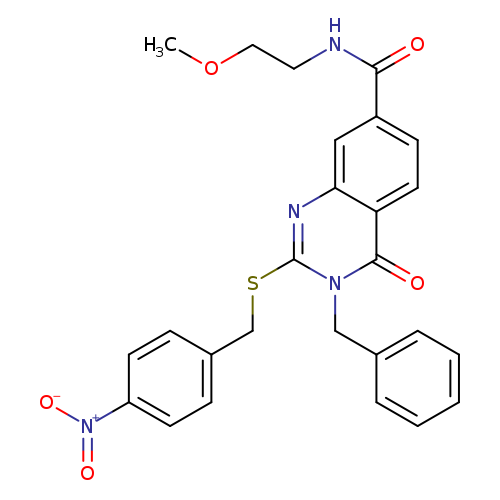 3-benzyl-N-(2-methoxyethyl)-2-{[(4-nitrophenyl)methyl]sulfanyl}-4-oxo-3,4-dihydroquinazoline-7-carboxamide