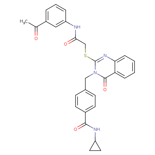 4-{[2-({[(3-acetylphenyl)carbamoyl]methyl}sulfanyl)-4-oxo-3,4-dihydroquinazolin-3-yl]methyl}-N-cyclopropylbenzamide