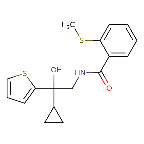N-[2-cyclopropyl-2-hydroxy-2-(thiophen-2-yl)ethyl]-2-(methylsulfanyl)benzamide