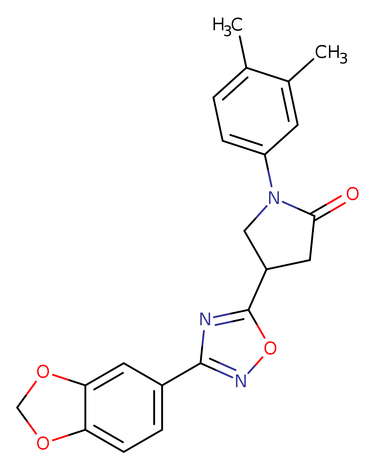 4-[3-(2H-1,3-benzodioxol-5-yl)-1,2,4-oxadiazol-5-yl]-1-(3,4-dimethylphenyl)pyrrolidin-2-one