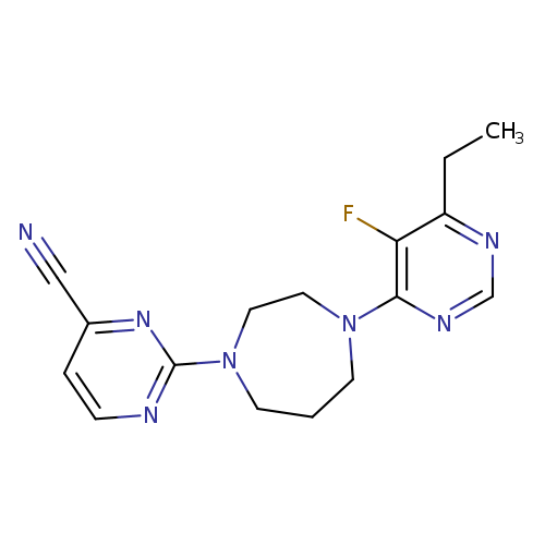 2-[4-(6-ethyl-5-fluoropyrimidin-4-yl)-1,4-diazepan-1-yl]pyrimidine-4-carbonitrile