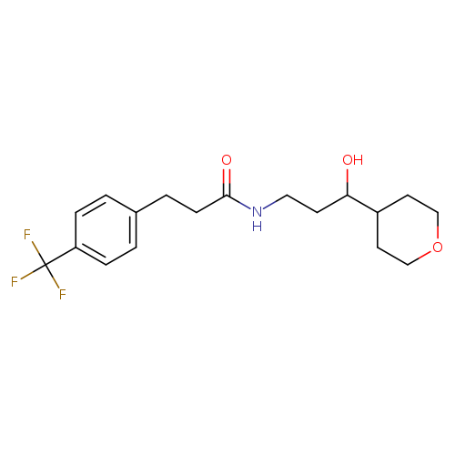 N-[3-hydroxy-3-(oxan-4-yl)propyl]-3-[4-(trifluoromethyl)phenyl]propanamide