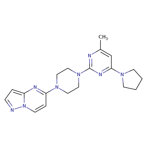4-methyl-2-(4-{pyrazolo[1,5-a]pyrimidin-5-yl}piperazin-1-yl)-6-(pyrrolidin-1-yl)pyrimidine