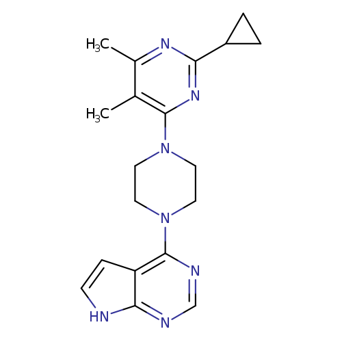 2-cyclopropyl-4,5-dimethyl-6-(4-{7H-pyrrolo[2,3-d]pyrimidin-4-yl}piperazin-1-yl)pyrimidine