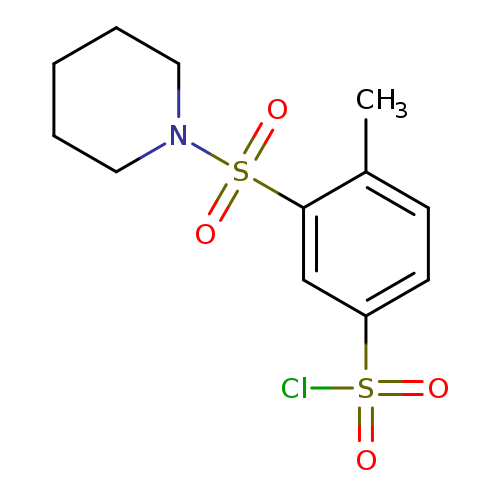 4-methyl-3-(piperidine-1-sulfonyl)benzene-1-sulfonyl chloride