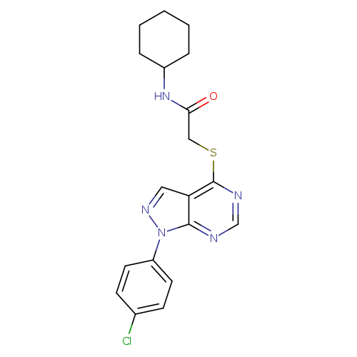 2-{[1-(4-chlorophenyl)-1H-pyrazolo[3,4-d]pyrimidin-4-yl]sulfanyl}-N-cyclohexylacetamide