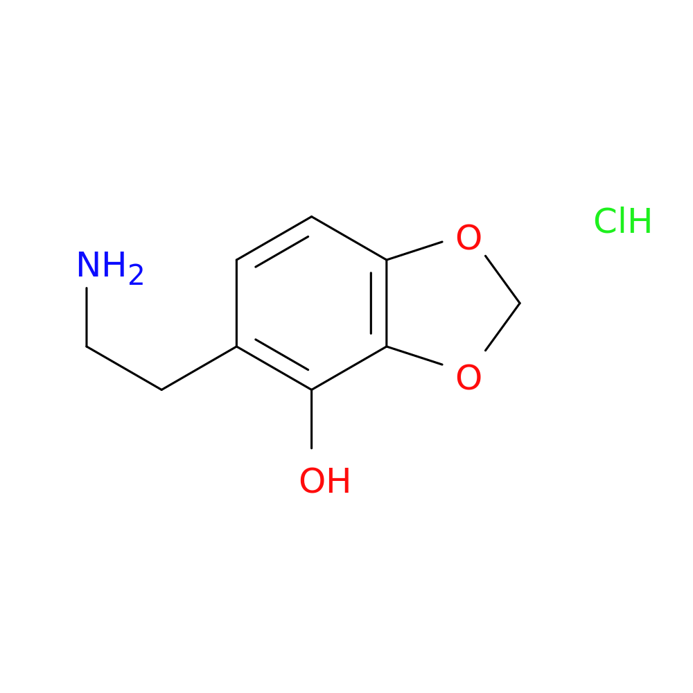 5-(2-aminoethyl)-1,3-dioxaindan-4-ol hydrochloride
