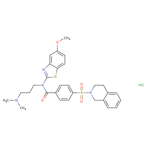 N-[3-(dimethylamino)propyl]-N-(5-methoxy-1,3-benzothiazol-2-yl)-4-(1,2,3,4-tetrahydroisoquinoline-2-sulfonyl)benzamide hydrochloride