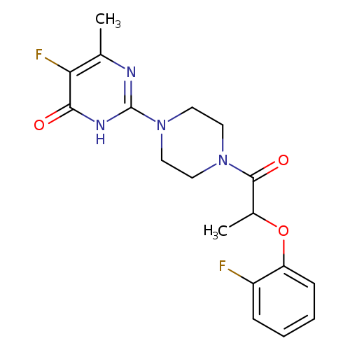 5-fluoro-2-{4-[2-(2-fluorophenoxy)propanoyl]piperazin-1-yl}-6-methyl-3,4-dihydropyrimidin-4-one