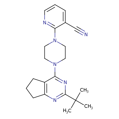 2-(4-{2-tert-butyl-5H,6H,7H-cyclopenta[d]pyrimidin-4-yl}piperazin-1-yl)pyridine-3-carbonitrile