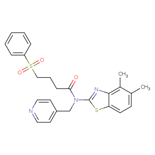 4-(benzenesulfonyl)-N-(4,5-dimethyl-1,3-benzothiazol-2-yl)-N-[(pyridin-4-yl)methyl]butanamide