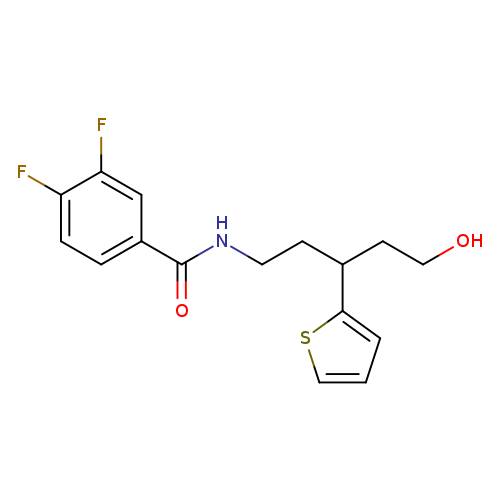 3,4-difluoro-N-[5-hydroxy-3-(thiophen-2-yl)pentyl]benzamide