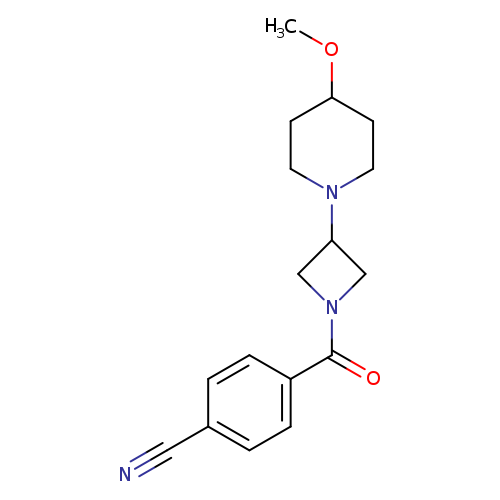 4-[3-(4-methoxypiperidin-1-yl)azetidine-1-carbonyl]benzonitrile