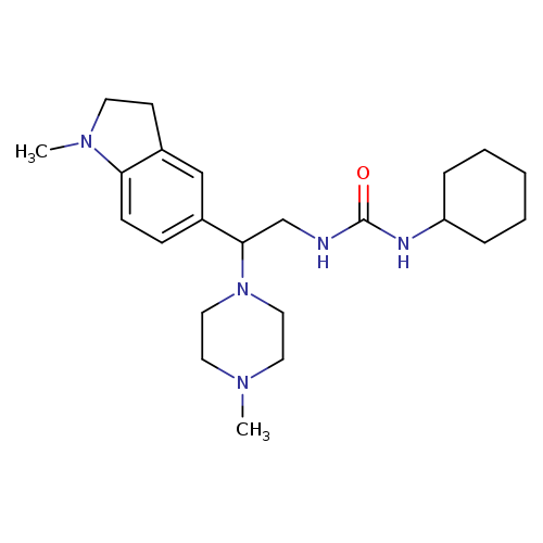 1-cyclohexyl-3-[2-(1-methyl-2,3-dihydro-1H-indol-5-yl)-2-(4-methylpiperazin-1-yl)ethyl]urea