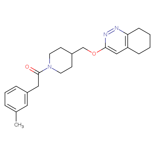 2-(3-methylphenyl)-1-{4-[(5,6,7,8-tetrahydrocinnolin-3-yloxy)methyl]piperidin-1-yl}ethan-1-one