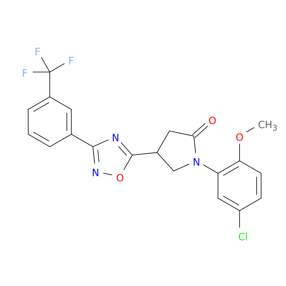 1-(5-chloro-2-methoxyphenyl)-4-{3-[3-(trifluoromethyl)phenyl]-1,2,4-oxadiazol-5-yl}pyrrolidin-2-one