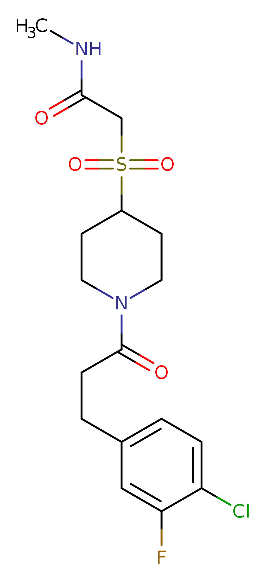 2-({1-[3-(4-chloro-3-fluorophenyl)propanoyl]piperidin-4-yl}sulfonyl)-N-methylacetamide