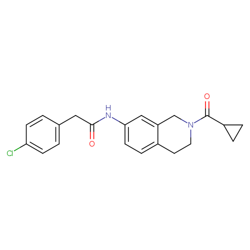 2-(4-chlorophenyl)-N-(2-cyclopropanecarbonyl-1,2,3,4-tetrahydroisoquinolin-7-yl)acetamide