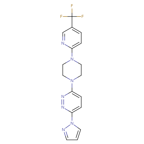 3-(1H-pyrazol-1-yl)-6-{4-[5-(trifluoromethyl)pyridin-2-yl]piperazin-1-yl}pyridazine
