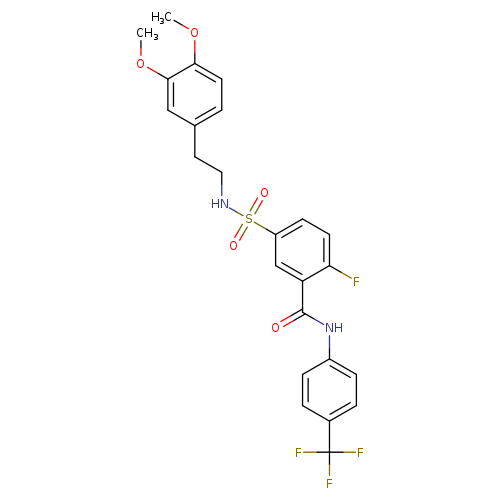 5-{[2-(3,4-dimethoxyphenyl)ethyl]sulfamoyl}-2-fluoro-N-[4-(trifluoromethyl)phenyl]benzamide