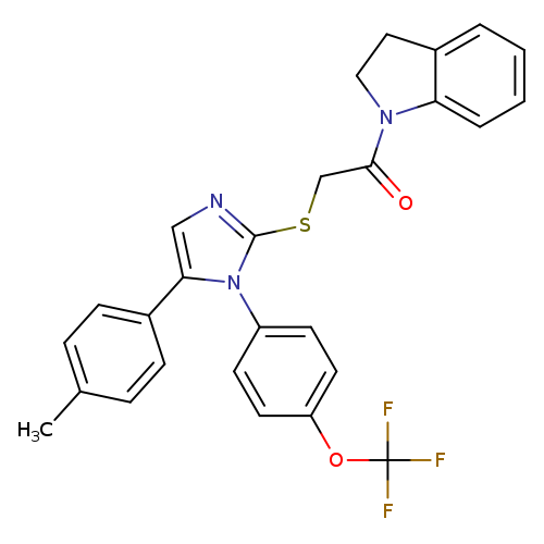 1-(2,3-dihydro-1H-indol-1-yl)-2-{[5-(4-methylphenyl)-1-[4-(trifluoromethoxy)phenyl]-1H-imidazol-2-yl]sulfanyl}ethan-1-one